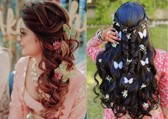 Best Bridal Hairstyles With Butterfly Accessories For Your Pre Wedding  Ceremonies | Shaadi Baraati
