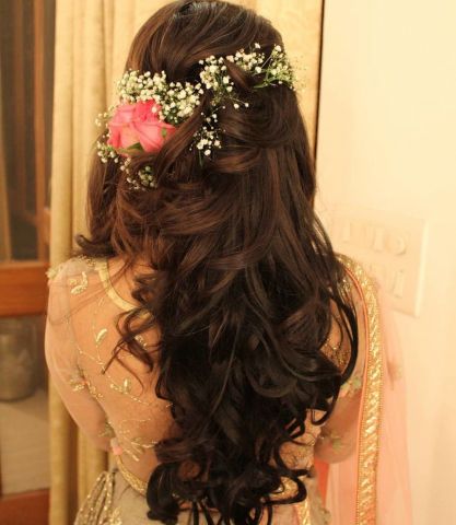 Top 40 Open Hairstyle With Lehenga | Open Hairstyle For Weddings &  Functions | Lehenga Hairstyles | Lehenga hairstyles, Open hairstyles, Saree  hairstyles